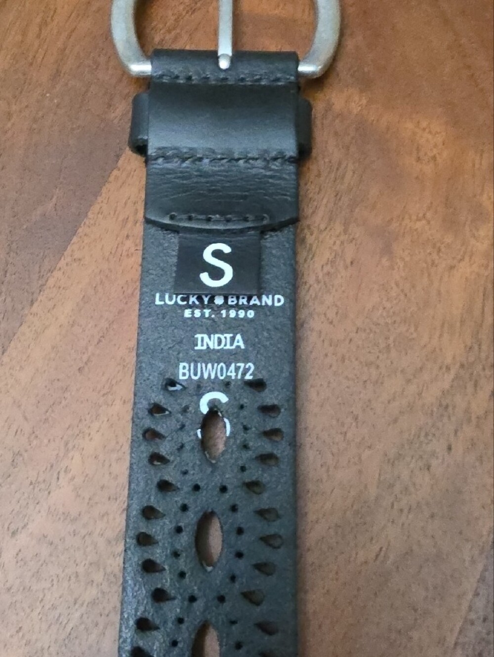 Lucky Brand Black Leather Belt with Silver Buckle